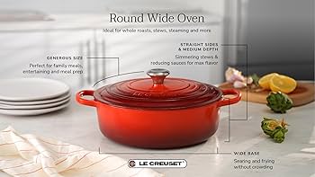 LE CREUSET Owan Bowl 黒 赤 セット Le Creuset Round Wide Dutch Oven with Copper Knob - 6.75